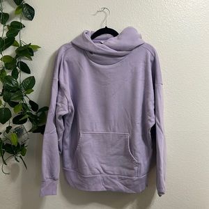 Purple cowl neck hoodie — size M